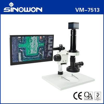 Microscope vidéo monoculaire VM-7513 10X - 200X Microscope à zoom pour les horloges de bijoux