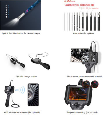 Endoscope optique industriel portable IP54 360° articulation en direction complète